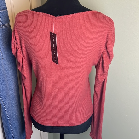 NWT paper crane puff sleeve knit top - Picture 5 of 10